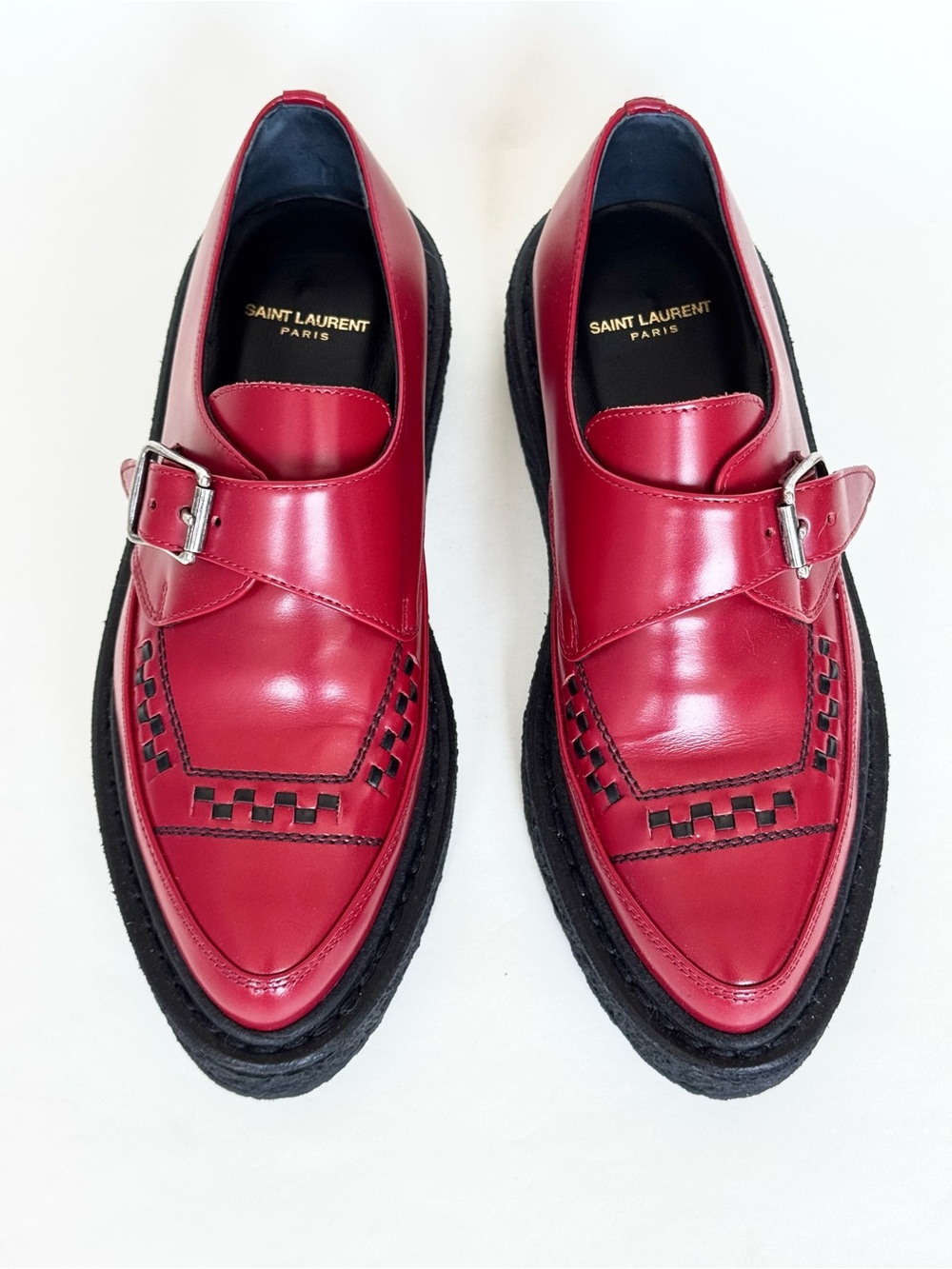 Saint Laurent by Hedi Slimane A/W14 Runway Leather Monk Strap Creepers - Rare - Picture 5 of 10